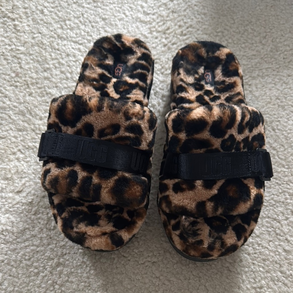 UGG Fluffita Panther Print Slides